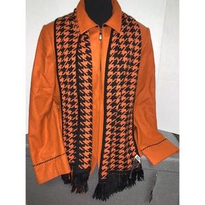 Kasper Wool Coat & Houndstooth Scarf Size 16